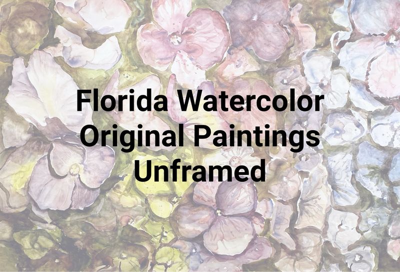 Original watercolor art inspired by flowers and architecture in the Florida Keys - perfect for your shore home or wedding gif