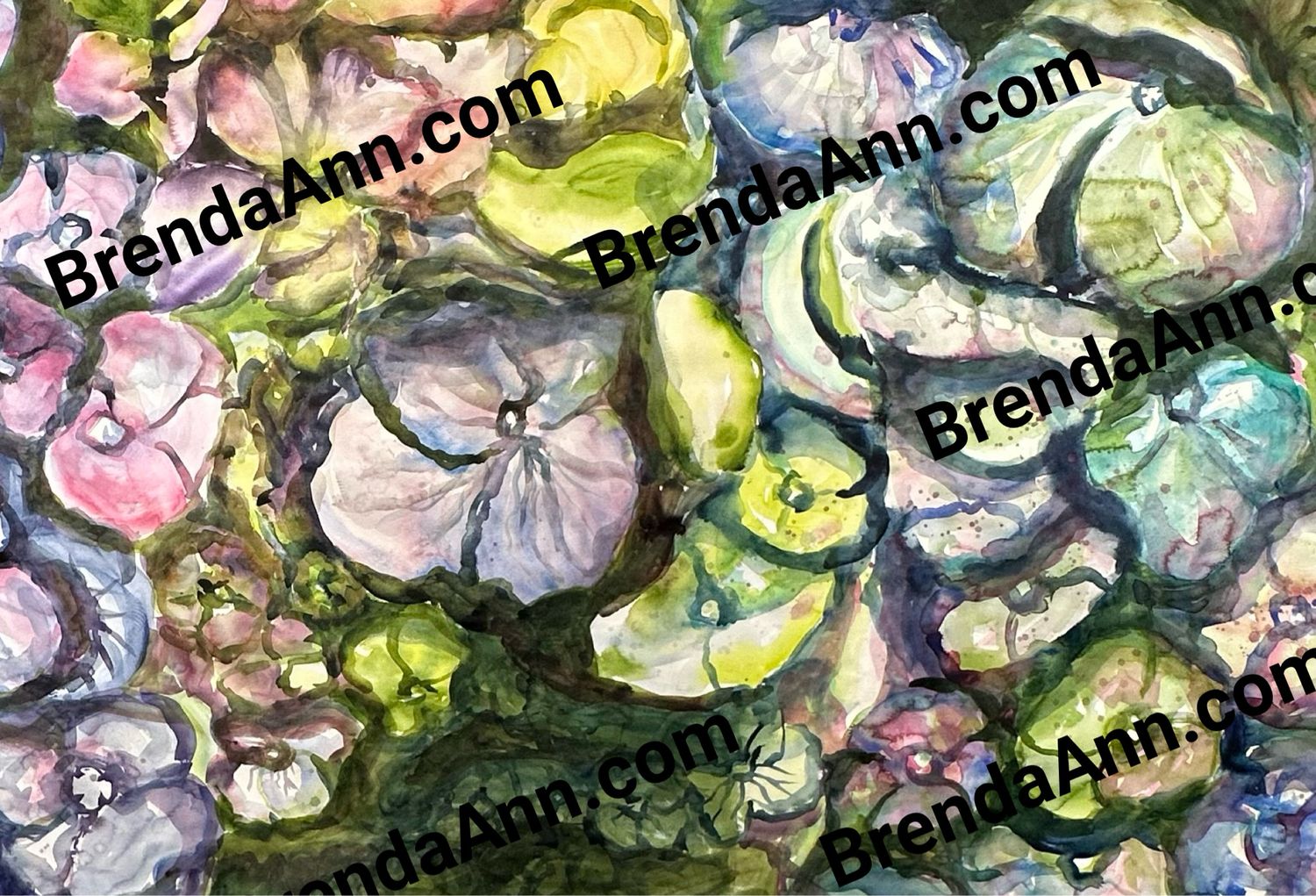 &quot;Garden Reverie&quot; Teal Green Hydrangea Watercolor Print - Floral Beach Home Art Gift - Stone Harbor NJ Artist