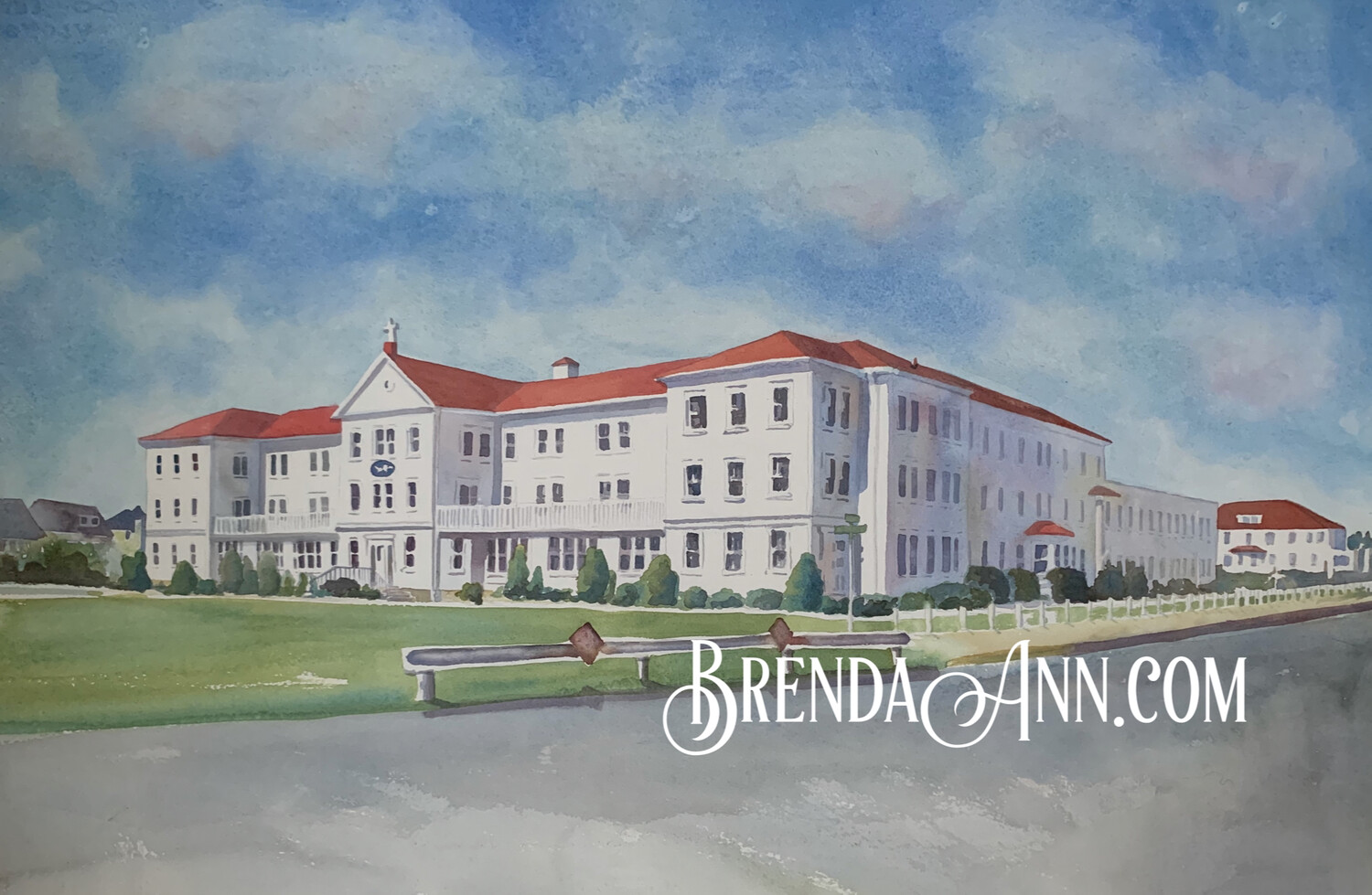 Villa Maria watercolor print 11x14 inches Stone Harbor NJ art
