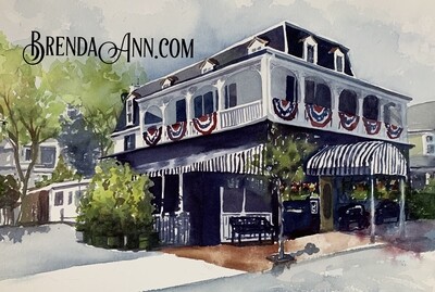The Merion Inn watercolor print 11x14 inches Cape May NJ art