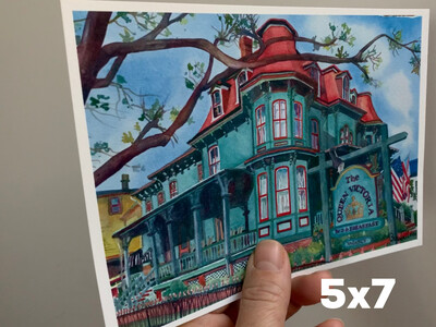 Queen Victoria Bed &amp; Breakfast – Cape May NJ Watercolor Print