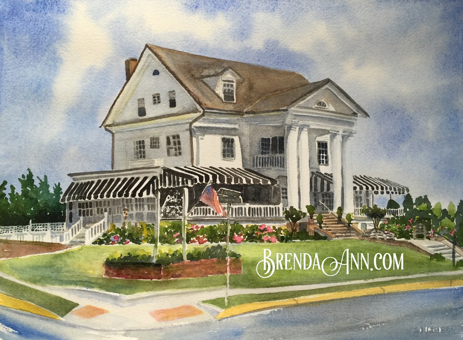 Peter Shields Inn watercolor print 11x14 inches Cape May NJ wedding venue art