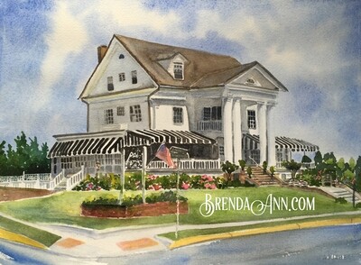 Peter Shields Inn watercolor print 11x14 inches Cape May NJ wedding venue art