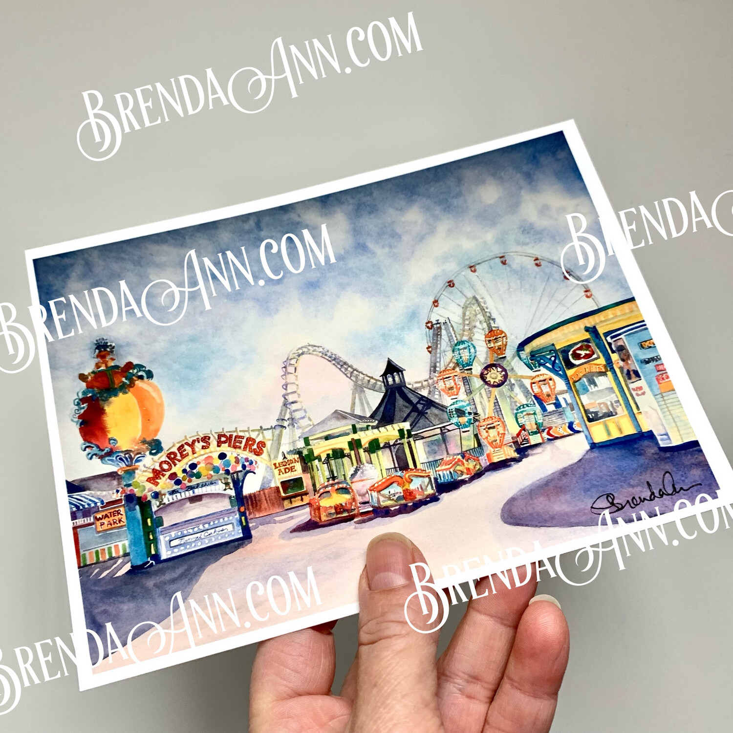 Morey’s Piers Wildwood NJ Watercolor Print | Jersey Shore Art