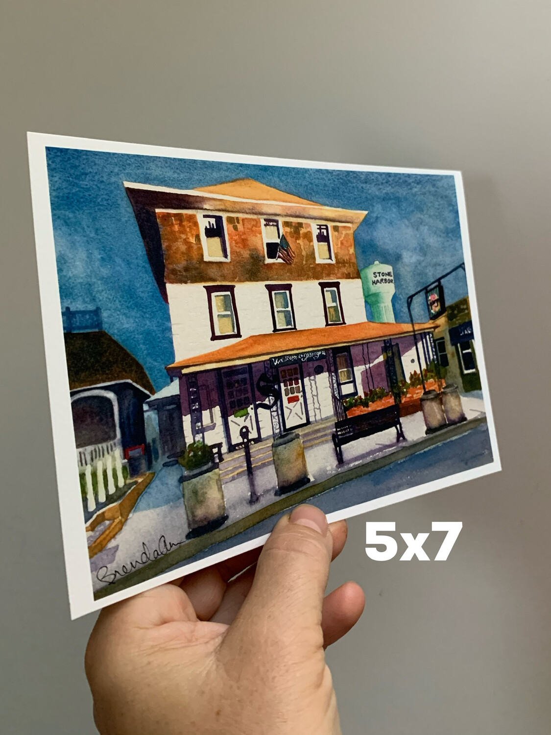 Springer's Ice Cream watercolor print 5x7 inches Stone Harbor NJ art