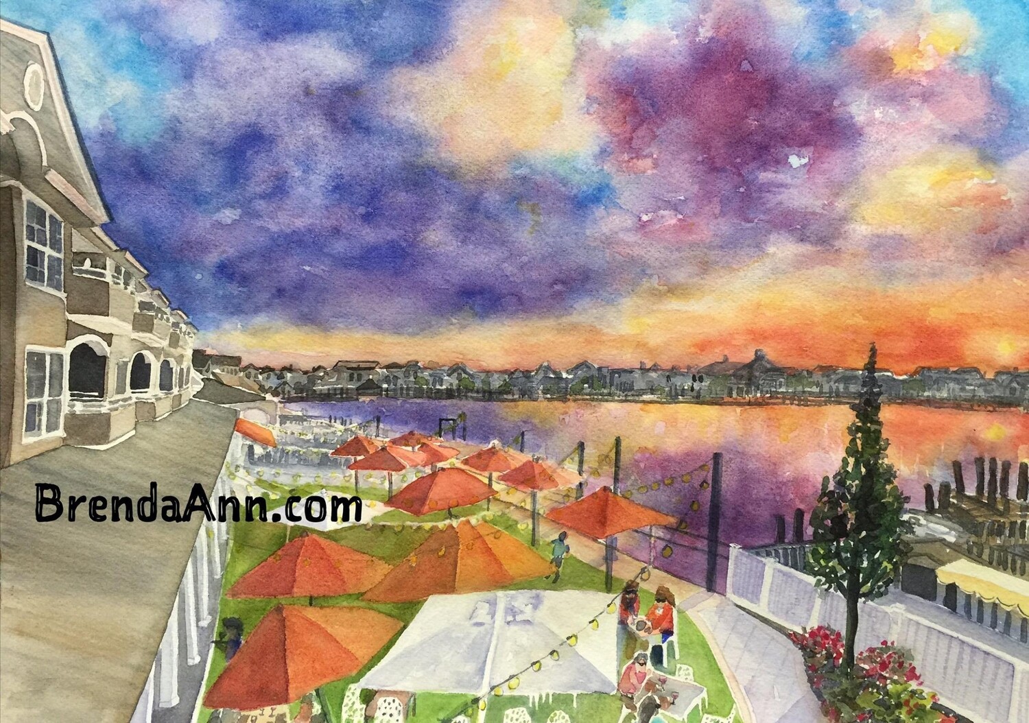 The Reeds at Shelter Haven watercolor print 11x14 inches Stone Harbor NJ wedding venue art