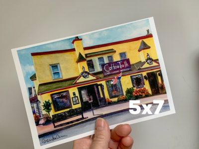 Coffee Talk watercolor print 5x7 inches Stone Harbor NJ art