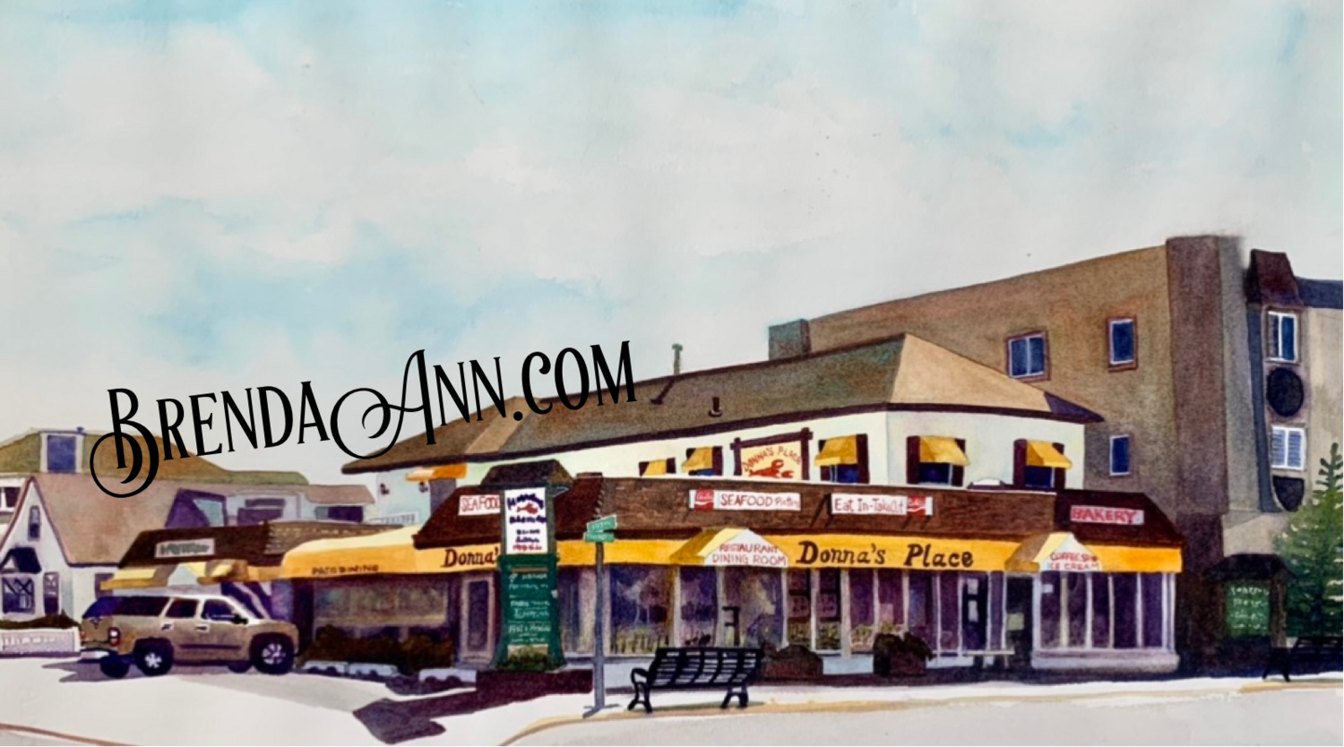 Donna's Place watercolor print 11x14 inches Stone Harbor NJ art