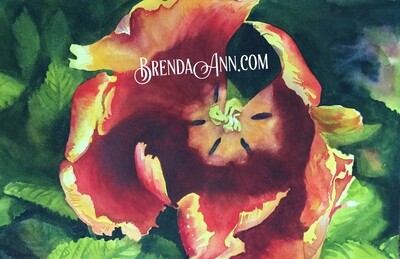 Orange Parrot Tulip Watercolor Print - 11x14 Inches Floral Art Gift
