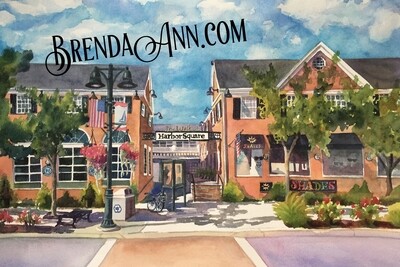 The Walk at Harbor Square watercolor print 11x14 inches Stone Harbor NJ art