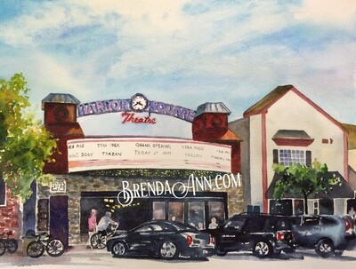 Harbor Square Theatre watercolor print 11x14 inches Stone Harbor NJ art