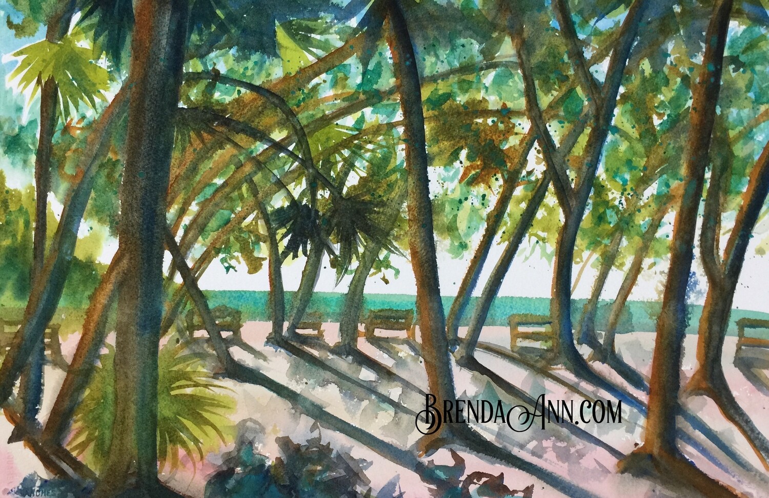 Fort Zach State Park Watercolor Print - Key West Florida Keys Beach House Art Gift