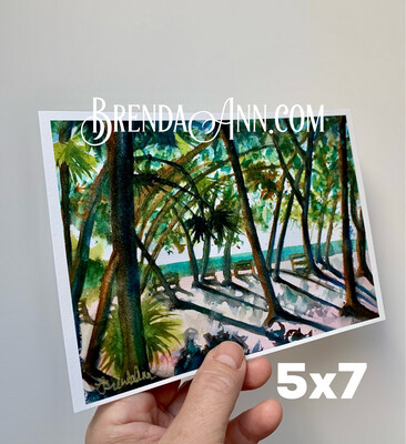 Fort Zachary State Park Watercolor Print - 5x7 inch Key West Florida Keys Beach House Art Gift
