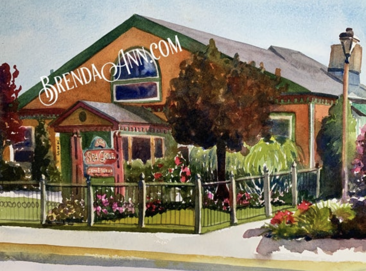 Sea Grill watercolor print 11x14 inches Avalon NJ art