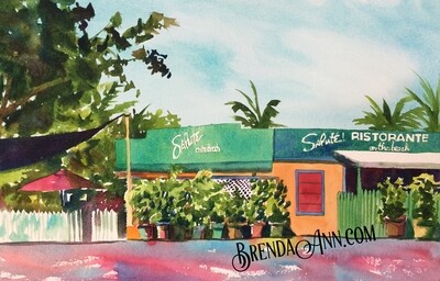 Salute On The Beach Watercolor Print - Key West Florida Keys Beach House Art Gift