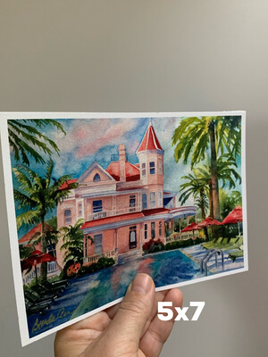 Southernmost House Watercolor Print - Key West Florida Keys Beach House Art Gift