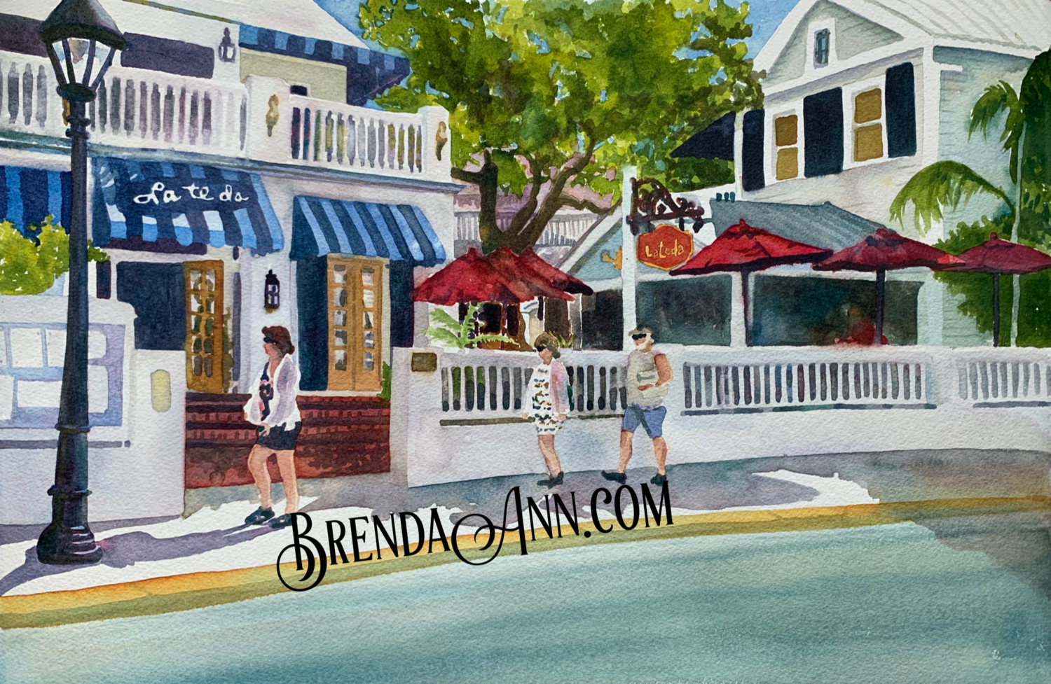 La Te Da Watercolor Print - Key West Florida Keys Beach House Art Gift