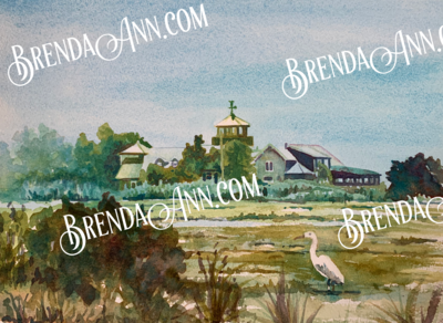 Wetlands Institute watercolor print 11x14 inches Stone Harbor NJ art
