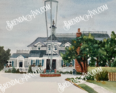 Yacht Club of Stone Harbor watercolor print 11x14 inches Stone Harbor NJ wedding venue art
