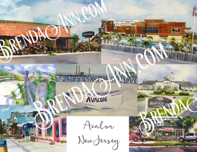 Avalon NJ watercolor print 11x14 inches Avalon NJ art