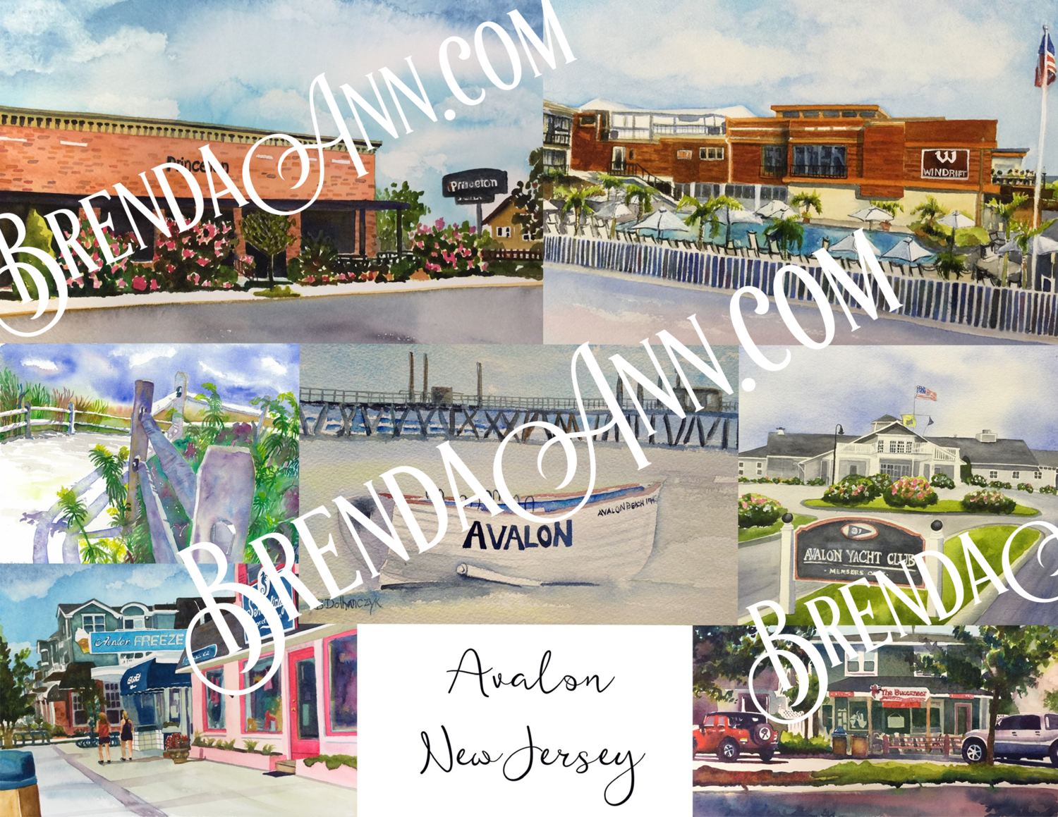 Avalon NJ watercolor print 11x14 inches Avalon NJ art