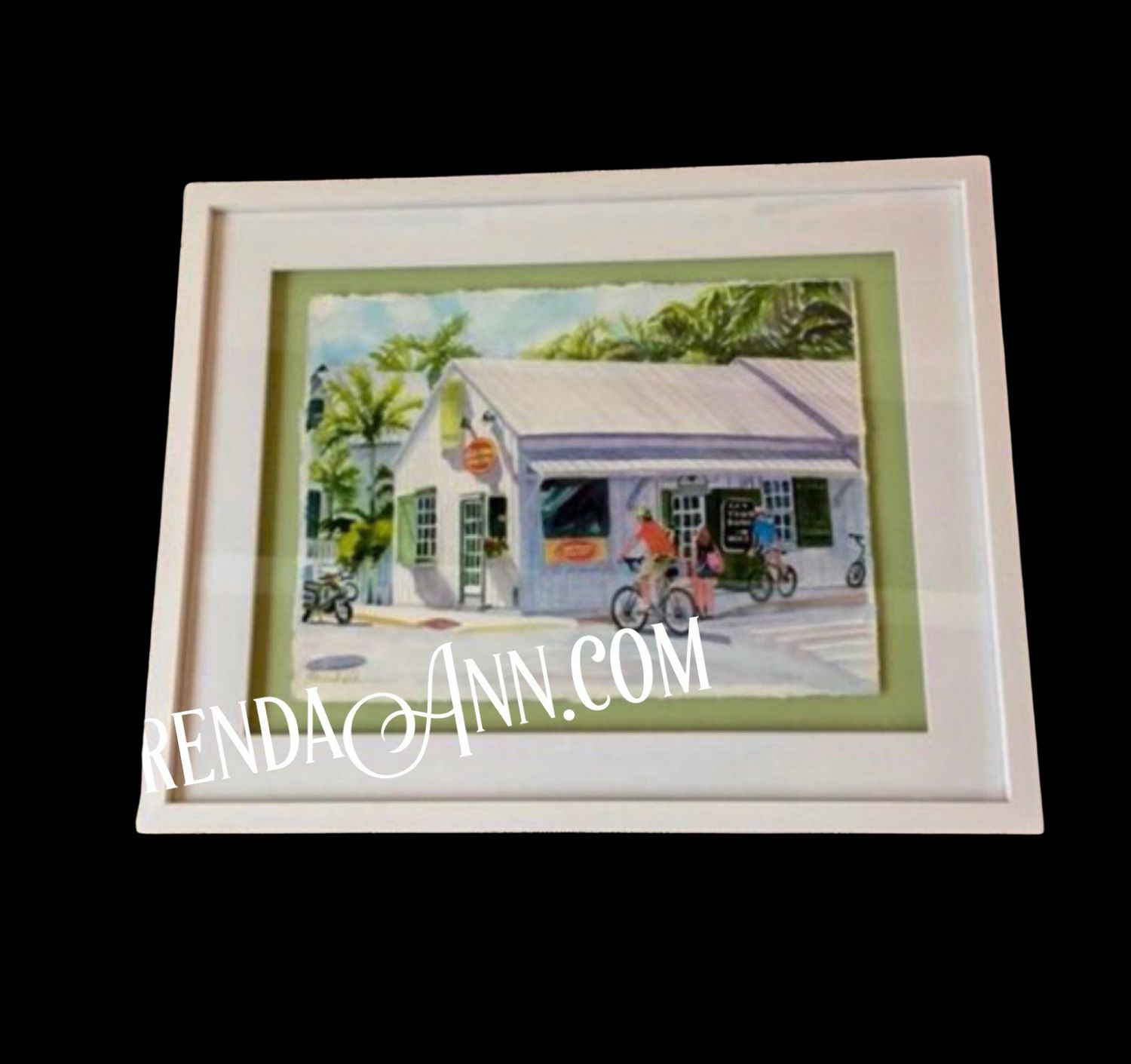 Old Town Bakery Watercolor Painting - Key West Florida FRAMED ORIGINAL Wall Art