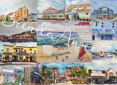 Stone Harbor New Jersey watercolor print 11x14 inches Stone Harbor NJ art