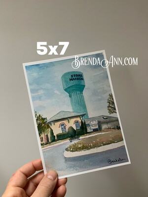 Water Tower watercolor print 5x7 inches Stone Harbor NJ art