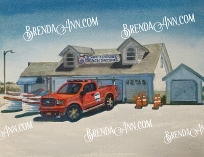 Stone Harbor Beach Patrol watercolor print 11x14 inches Stone Harbor NJ art