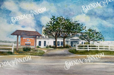 Corinthian Yacht Club watercolor print 11x14 inches Cape May NJ Wedding Venue art