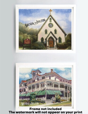 St. Agnes Church – Cape May NJ Watercolor Print