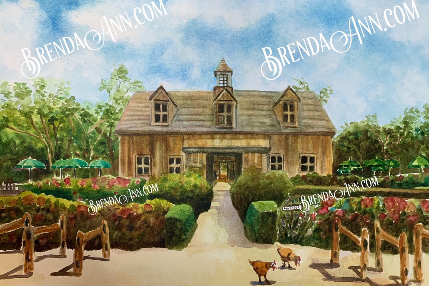 Beach Plum Farm watercolor print 11x14 inches Cape May NJ art