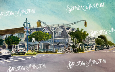 Uncle Bill's Pancake House watercolor print 11x14 inches Avalon NJ art