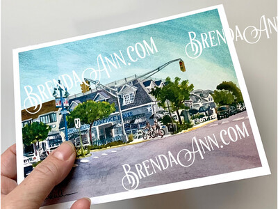 Uncle Bill's Pancake House watercolor print 5x7 inches Avalon NJ art