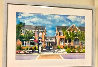 The Walk at Harbor Square Watercolor Painting - Stone Harbor New Jersey FRAMED ORIGINAL Wall Art