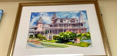 Angel of the Sea Watercolor Painting - Cape May New Jersey FRAMED ORIGINAL Wall Art