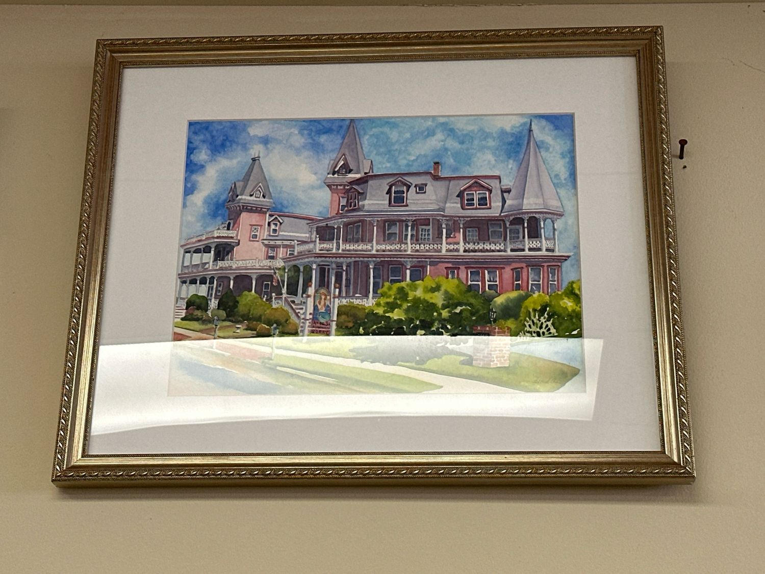 Angel of the Sea Watercolor Painting - Cape May New Jersey FRAMED ORIGINAL Wall Art