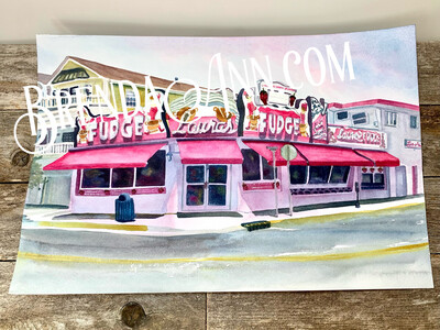 Laura’s Fudge Watercolor Painting - Wildwood New Jersey UNFRAMED ORIGINAL Wall Art