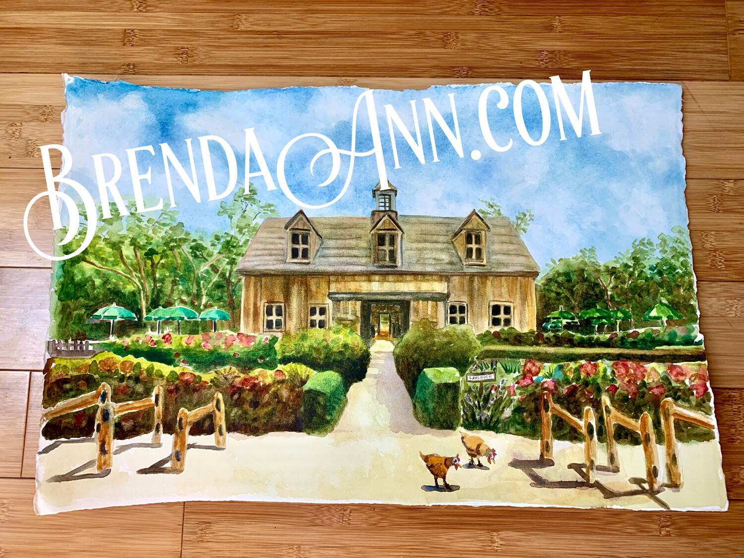 Beach Plum Farm Watercolor Painting - Cape May New Jersey UNFRAMED ORIGINAL Wall Art