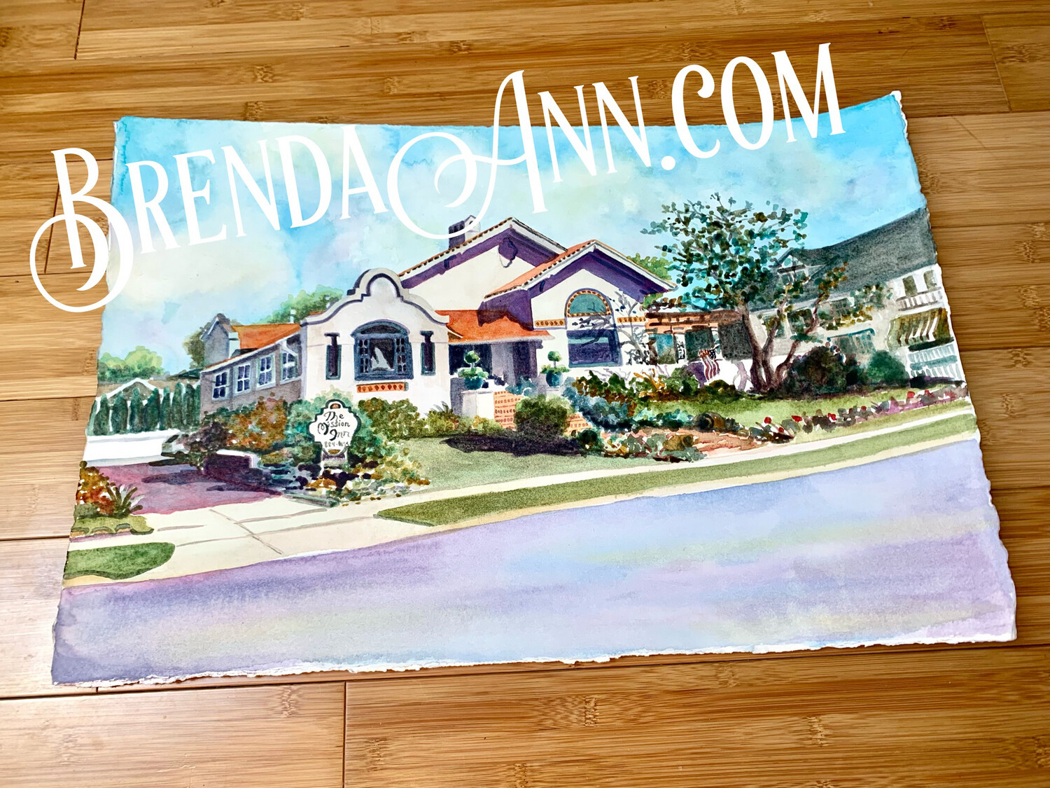 The Mission Inn Watercolor Painting - Cape May New Jersey UNFRAMED ORIGINAL Wall Art