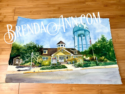 Avalon NJ History Center Watercolor Painting - Avalon New Jersey UNFRAMED ORIGINAL Wall Art