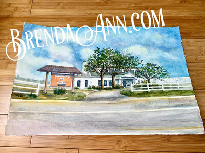 Corinthian Yacht Club Watercolor Painting - Cape May New Jersey UNFRAMED ORIGINAL Wall Art
