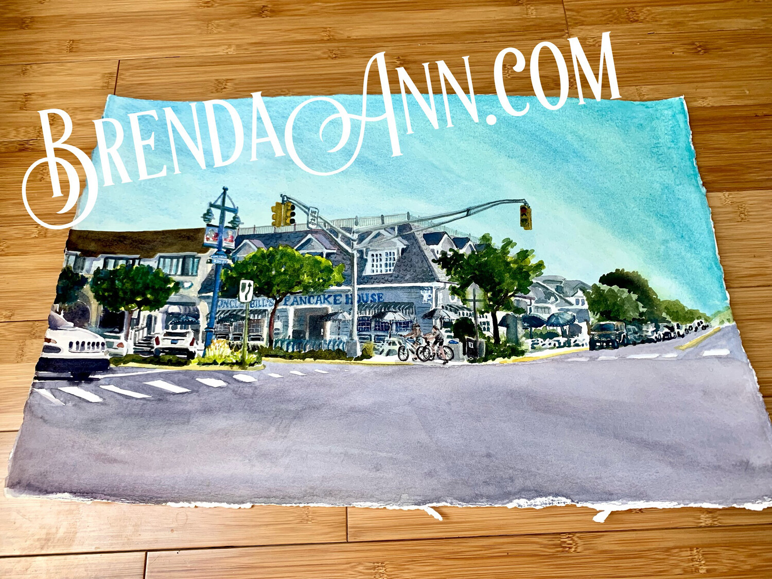 Uncle Bill’s Pancake House Watercolor Painting - Avalon New Jersey UNFRAMED ORIGINAL Wall Art