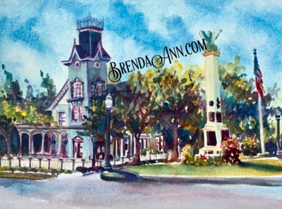 The Abbey watercolor print 11x14 inches Cape May NJ art