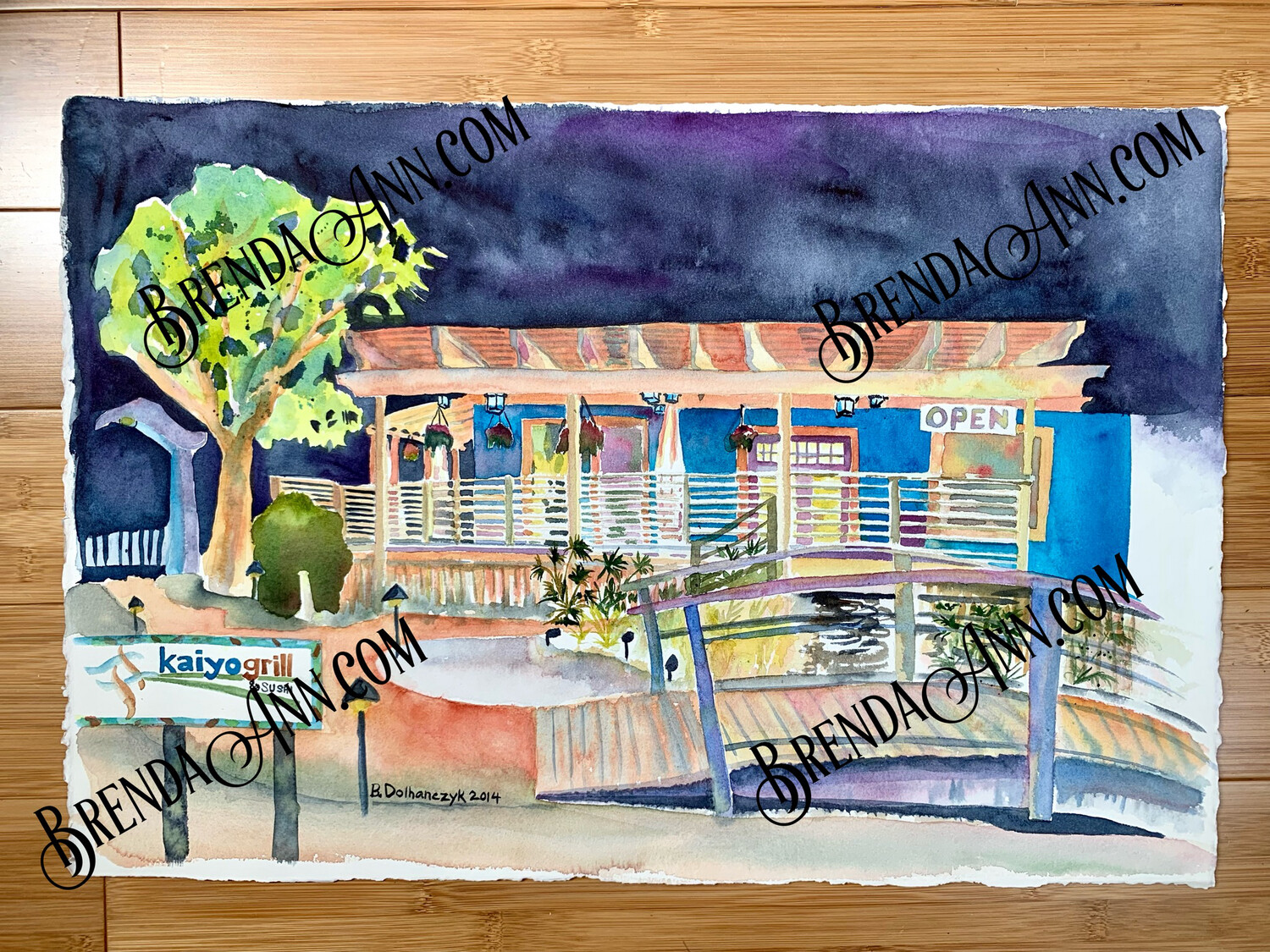 Kaiyo Grill – Islamorada Florida Unframed Original Watercolor Painting