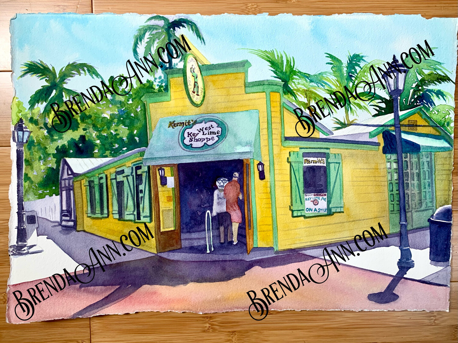 Kermit’s Key West Lime Shoppe Watercolor Painting - Key West Florida UNFRAMED ORIGINAL Wall Art