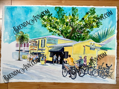 Captain Tony’s Saloon Watercolor Painting - Key West Florida UNFRAMED ORIGINAL Wall Art