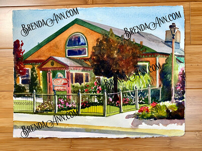 The Sea Grill Watercolor Painting - Avalon New Jersey UNFRAMED ORIGINAL Wall Art