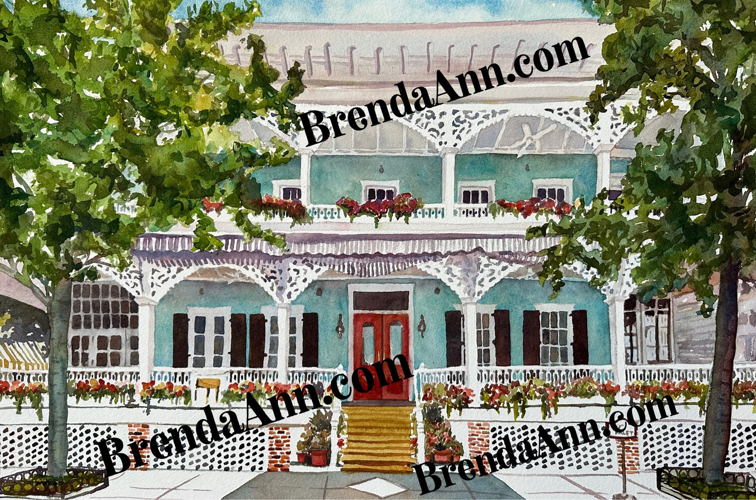 Virginia Hotel watercolor print 11x14 inches Cape May NJ art