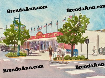 Hoy's 5 and 10 watercolor print 11x14 inches Avalon NJ art